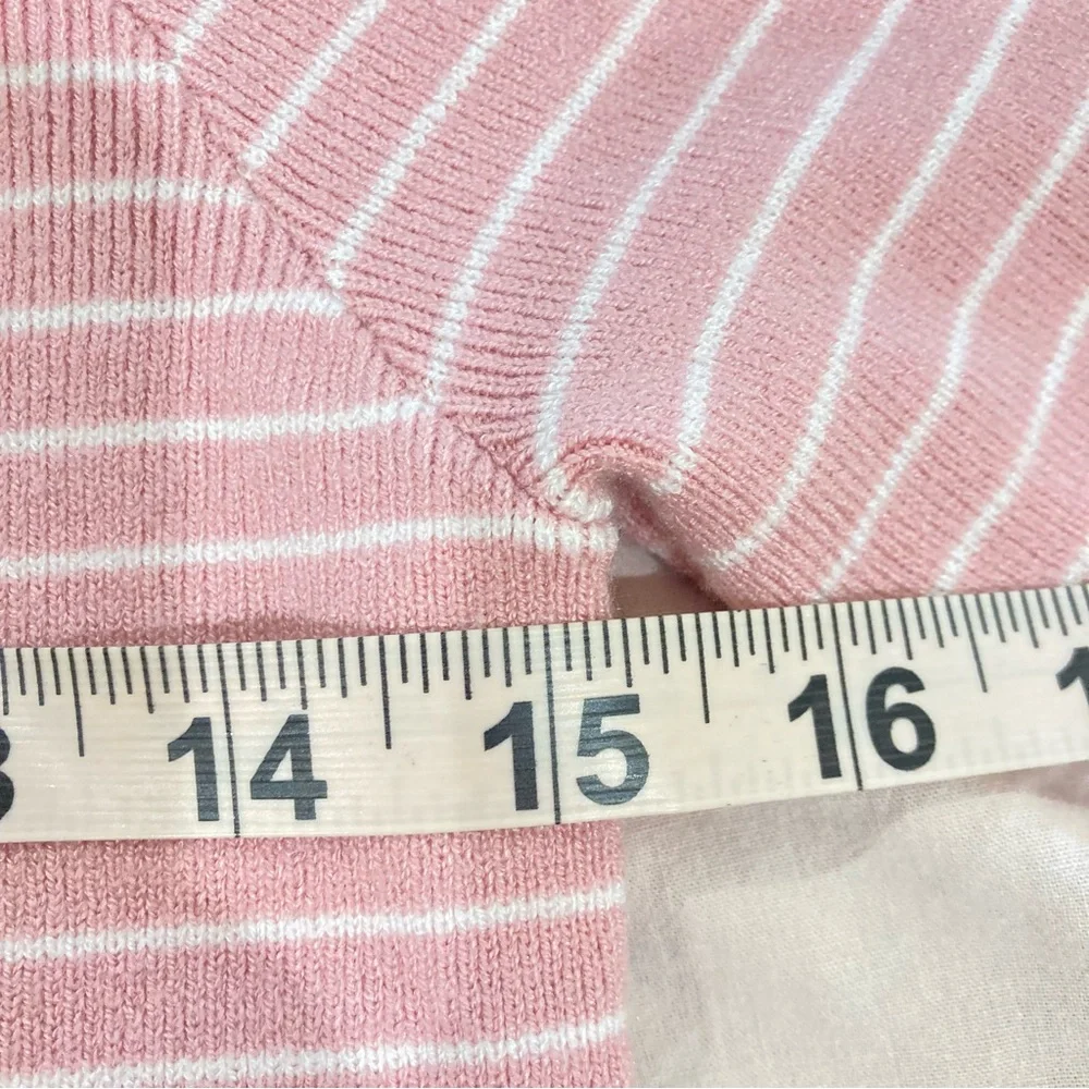 Pink striped cardigan sweater - Picture 6 of 9